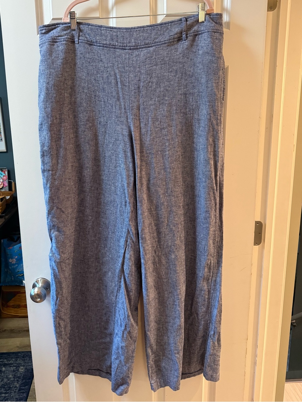 Lane Bryant Blue Heather Wide-Leg Pants